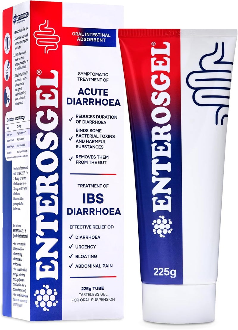 Enterosgel جهاز إنترسوجيل لتخفيف أعراض القولون العصبي 225 جرام - جل فموي لامتصاص الأمعاء - تخفيف الإسهال الحاد - تخفيف آلام المعدة - تخفيف الانتفاخ - تخفيف الغازات المحبوسة - يعالج الأسباب الجذرية - مناسب للأطفال والبالغين - Image 1