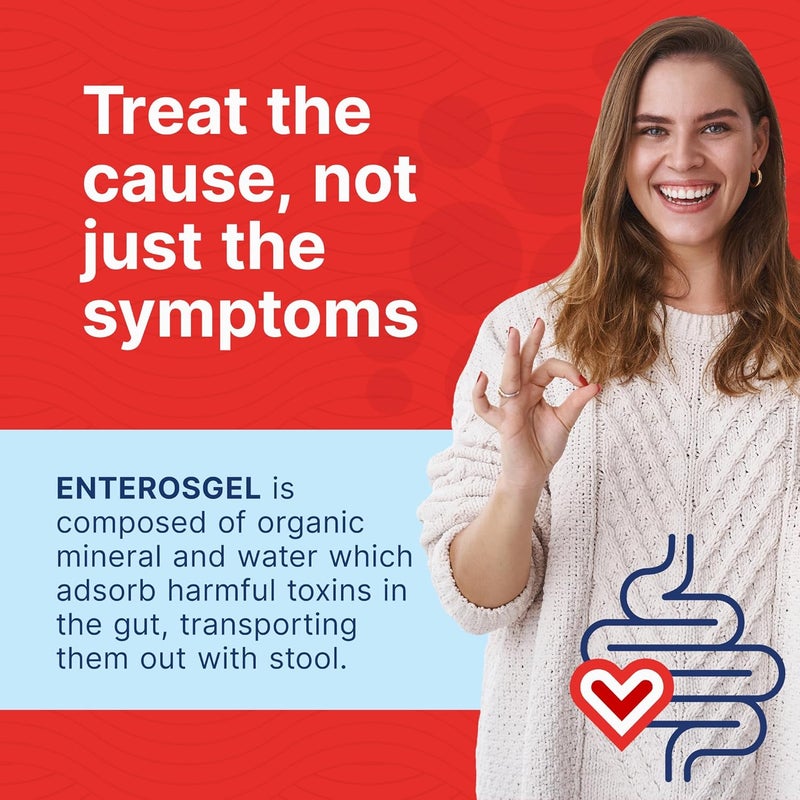 Enterosgel جهاز إنترسوجيل لتخفيف أعراض القولون العصبي 225 جرام - جل فموي لامتصاص الأمعاء - تخفيف الإسهال الحاد - تخفيف آلام المعدة - تخفيف الانتفاخ - تخفيف الغازات المحبوسة - يعالج الأسباب الجذرية - مناسب للأطفال والبالغين - Image 3