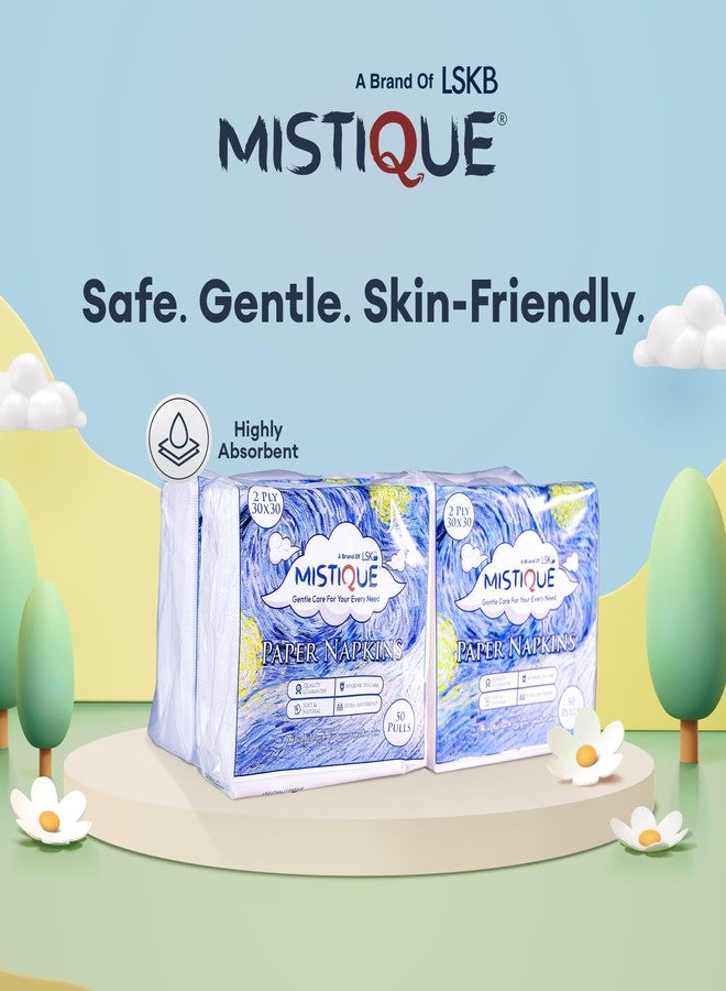 MISTIQUE 2 Ply 50 Pulls Tissue Paper Napkin (Pack of 4) | Soft and Highly Absorbent | Sheet Size (30 * 30 cm) - Image 3