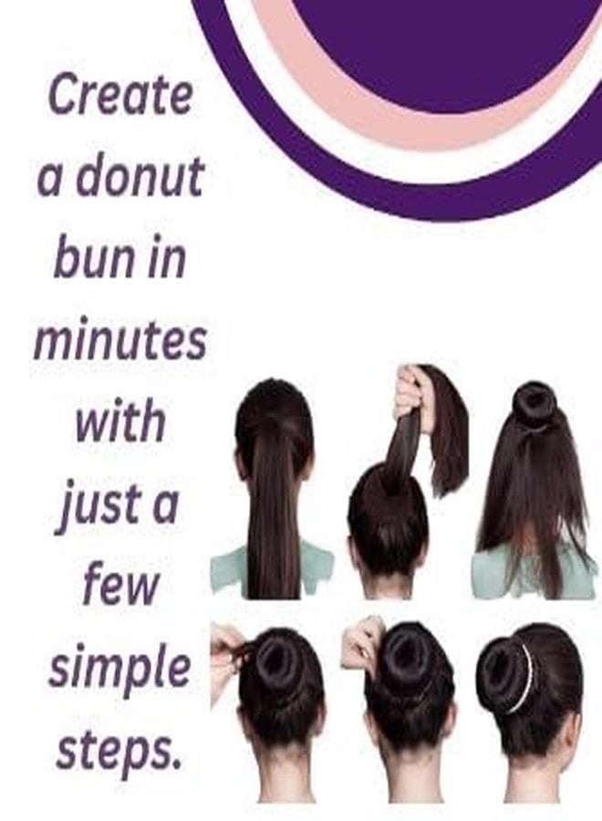 PALMATE Combo Set | 3 Donut Bun Makers + 2 Side Combs for Women & Girls | Hair Styling Tools for Perfect Buns, Puff Hairstyles & Daily Hair Care | Reusable, Lightweight & Easy to Use - Image 5
