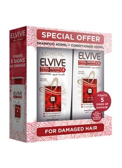 L'OREAL PARIS Elvive Total Repair 5 Shampoo 400 Ml , Conditioner 400 Ml For Normal To Dry Hair Packaging May Very  - Image 1