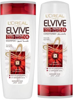 L'OREAL PARIS Elvive Total Repair 5 Shampoo 400 Ml , Conditioner 400 Ml For Normal To Dry Hair Packaging May Very  - Image 2