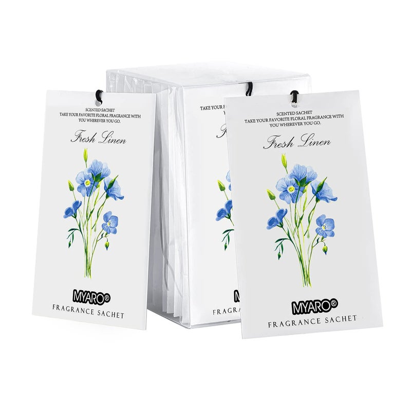 MYARO 12 Packs Linen Scented Sachets for Drawer and Closet LongLasting Sachets Bags Air Freshener Fresh Scents Potpourri Bags Home Fragrance for Lover