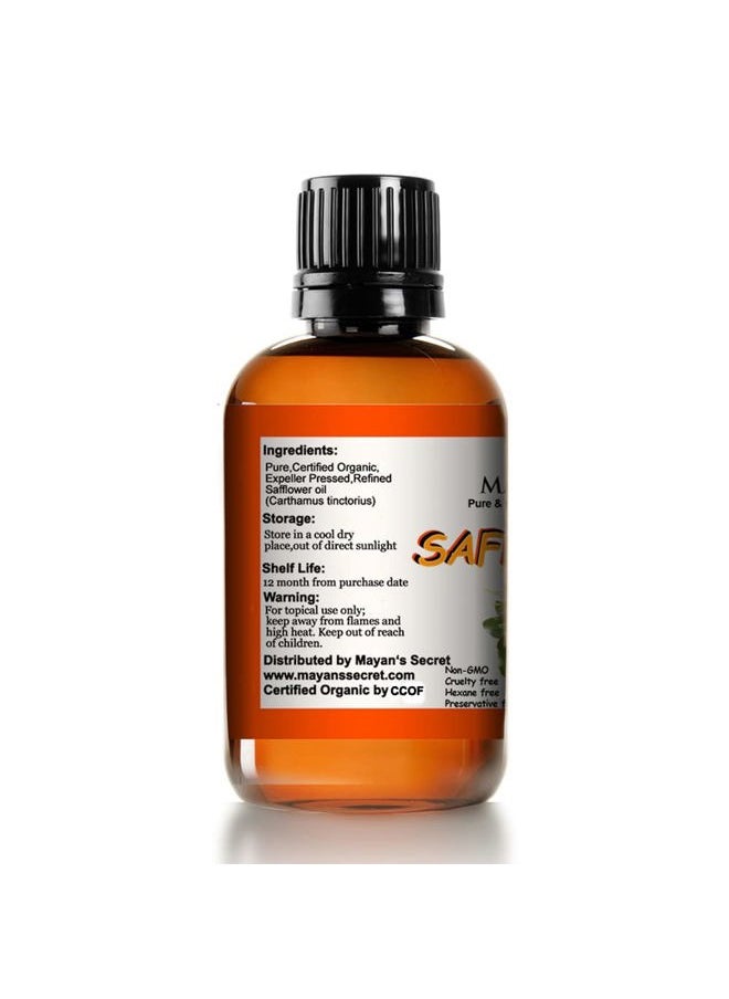 Mayan's Secret - USDA Certified Organic Safflower Seed Oil High in Vitamin E and omega-6 fatty acids for anti-aging skin - Image 1