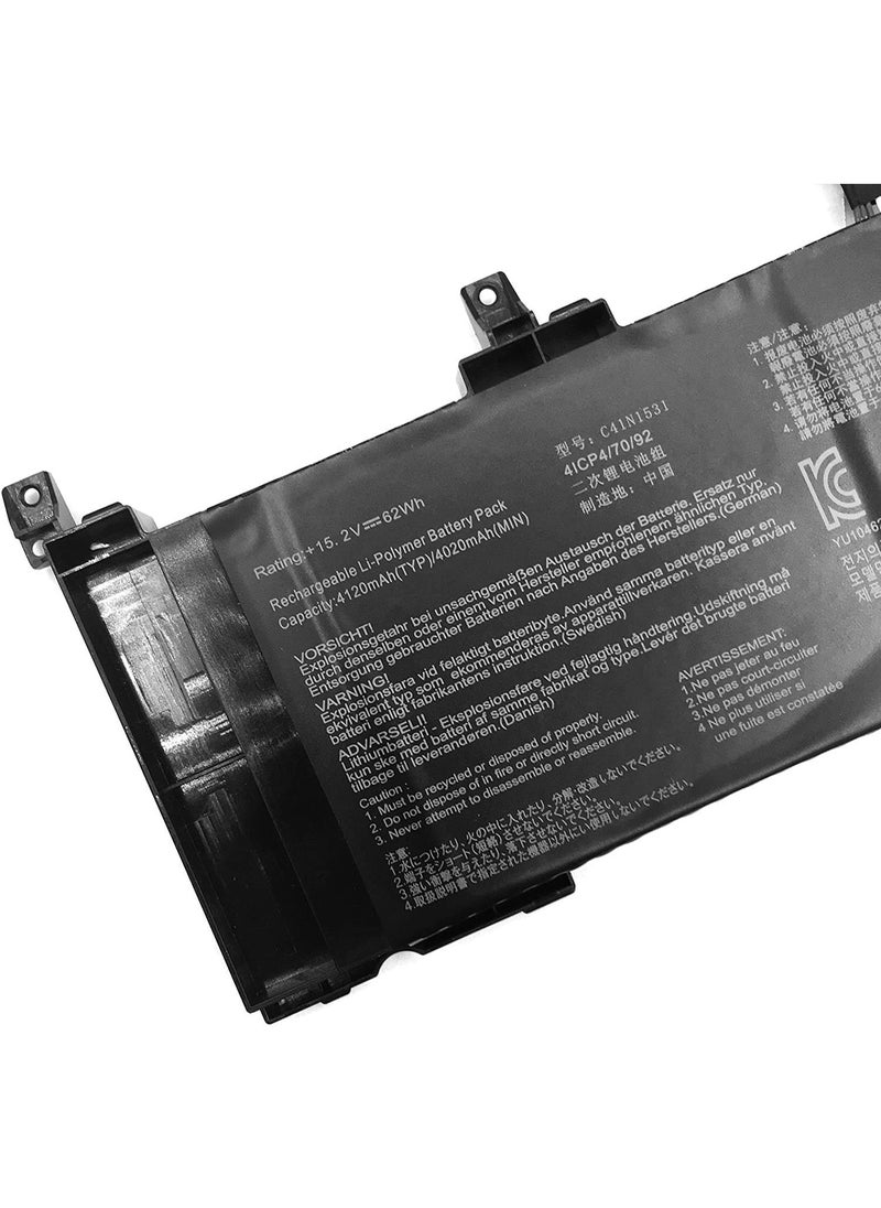 REPLACEMENT C41N1531 Battery Compatible for Asus GL502VY GL502VY-1A GL502VY-DS71 DS74 GL502VS GL502VS-1A GL502VS-1E GL502VS-DB71 GL502VS-FY032T GL502VY-FY023T 0B200-01940100 15.2V 62Wh