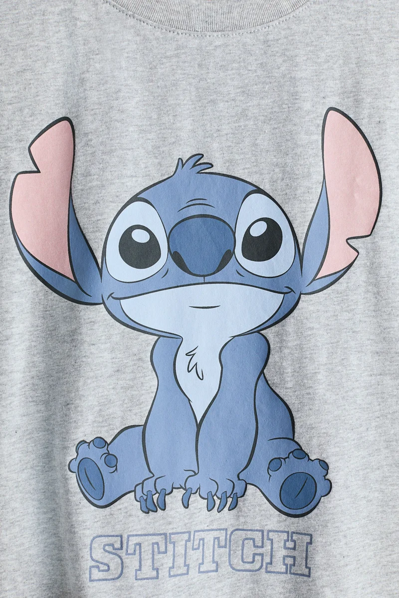 اتش اند ام تي-شيرت قطني مزين بطبعات