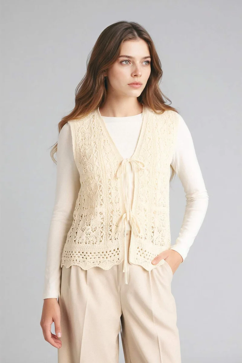 ديفاكتو Regular Fit Crew Neck Knitwear Vest