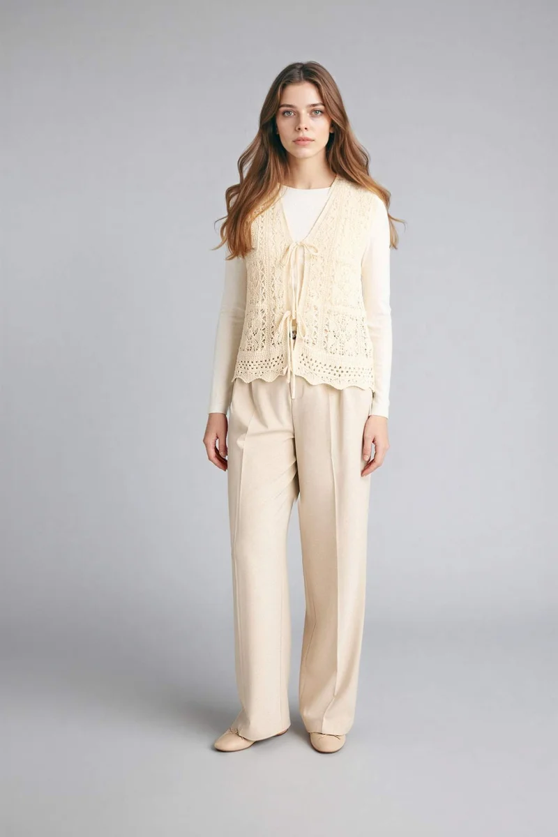 ديفاكتو Regular Fit Crew Neck Knitwear Vest