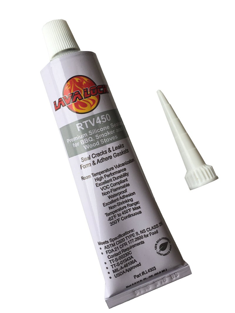 LavaLock® Food Safe BBQ Grade Adhesive Grill Smoker High Temp RTV Silicon - Clear 3 Ounce - Image 1