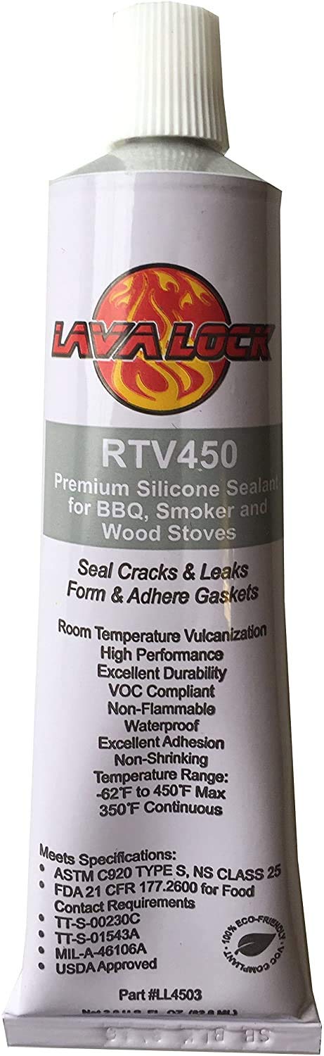 LavaLock® Food Safe BBQ Grade Adhesive Grill Smoker High Temp RTV Silicon - Clear 3 Ounce - Image 3