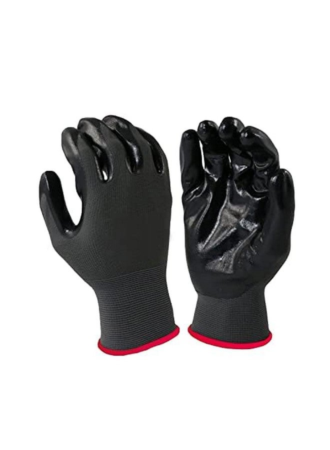 ROBUSTT Robustt Nylon Nitrile Coated Industrial Safety Hand Gloves(Pack of 10) Anti-Cut | Cut Resistant | Heat Resistant | Industrial Use | for Finger and Hand Protection.  - Image 1