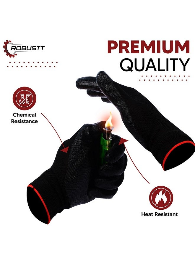 ROBUSTT Robustt Nylon Nitrile Coated Industrial Safety Hand Gloves(Pack of 10) Anti-Cut | Cut Resistant | Heat Resistant | Industrial Use | for Finger and Hand Protection.  - Image 4