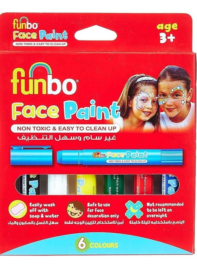 Funbo 6-Piece Face Paint Set Multicolour - Image 1