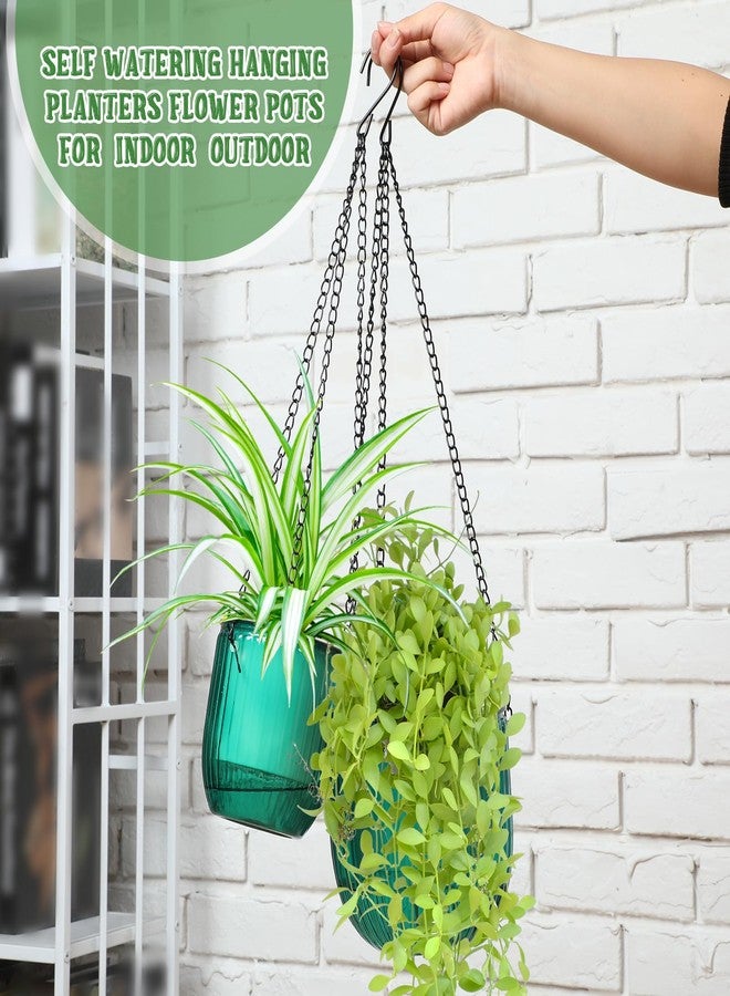 Maxcheck 4 Pcs Self Watering Hanging Planters Indoor 6.5'' 4.5'' Hanging Flower Pots Hanging Baskets Outdoor Self Watering Hanging Plant with 3Hooks Drainage Holes for Garden Home(Transparent) - Image 3