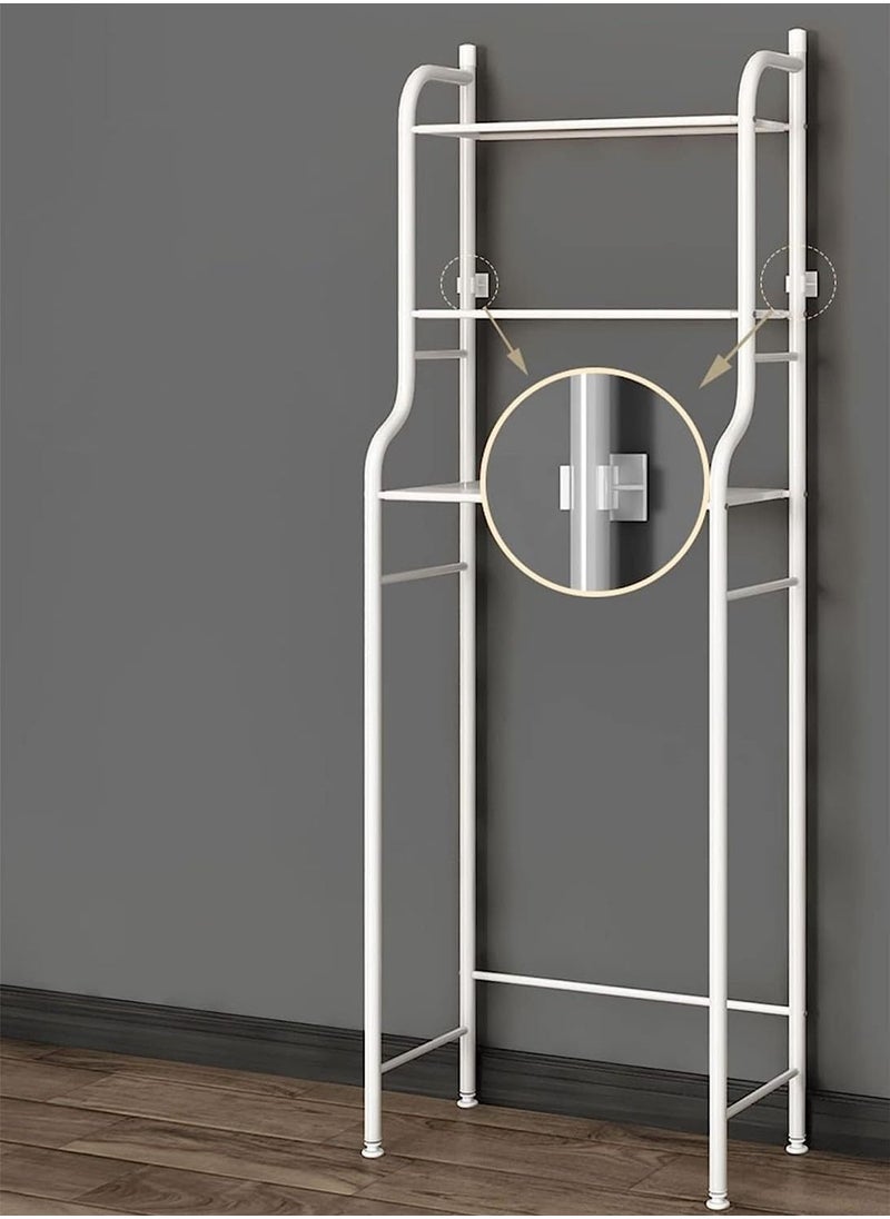 RollsTimi  Over Toilet Storage Rack Bathroom Shelf Organizer 3-Tier White  - Image 4