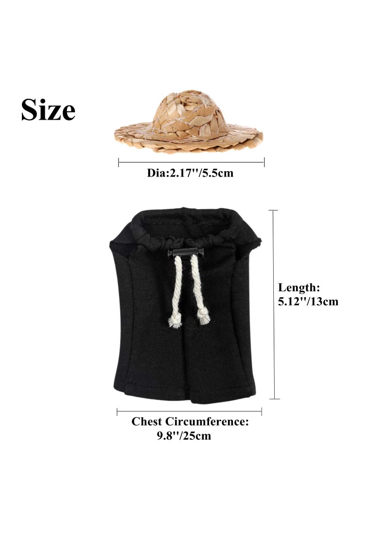 SYOSI 4 Pack Lizard Clothes for Bearded Dragons, with Straw Hat Set Reptile Apparel Handmade Sleeveless T-Shirt Vest for Lizard Bearded Dragon Crested Gecko Chameleon (L, 4 Pack Set)  - Image 2