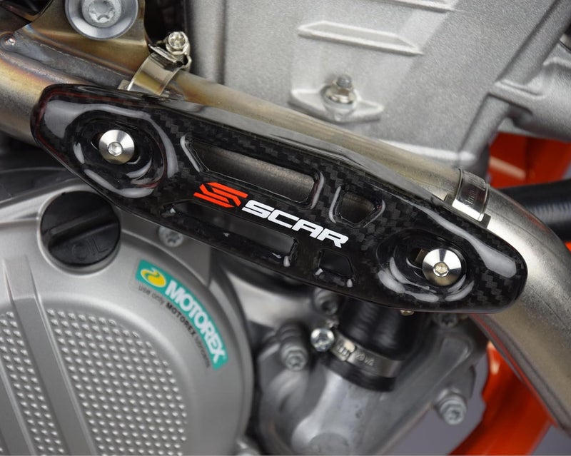 SCAR Carbon Universal Exhaust Heat Protector Shield Pipe Guard Muffler Cover for 4 Stroke Compatible with KTM SXF EXCF XCF XCFW SHERCO SEF SEFR HUSQVARNA FE FC FX GASGAS MCF ECF BETA - Image 4