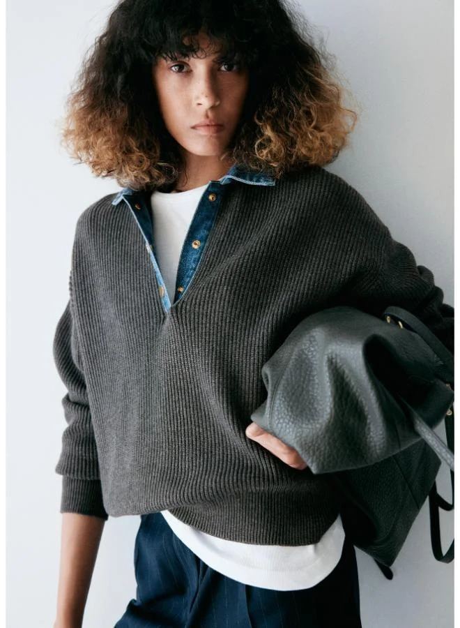 Mango Contrasting Knit Jumper