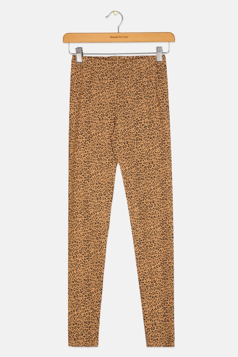 GAP Kids Girl Animal Print Pull On Leggings, Brown - Image 1