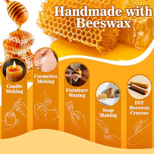 CARGEN Yellow Beeswax Pellets- 430g (0.95lb) Organic Beeswax Pellets Triple-Filtered Natural Bees Wax Cosmetic Grade Bee Wax for DIY Candles Skin Care Lip Balm Soap - Image 4