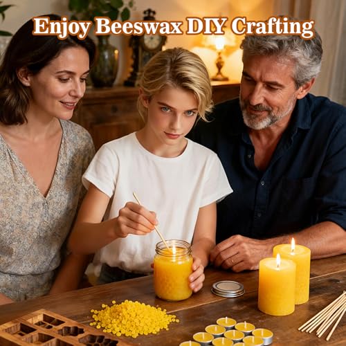 CARGEN Yellow Beeswax Pellets- 430g (0.95lb) Organic Beeswax Pellets Triple-Filtered Natural Bees Wax Cosmetic Grade Bee Wax for DIY Candles Skin Care Lip Balm Soap - Image 5