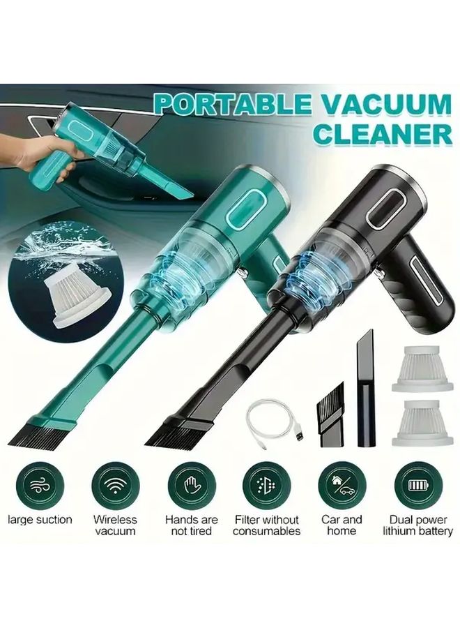 Black Handheld Vacuum Cleaner Portable Cordless Strong Suction for Car Home Office - Image 2