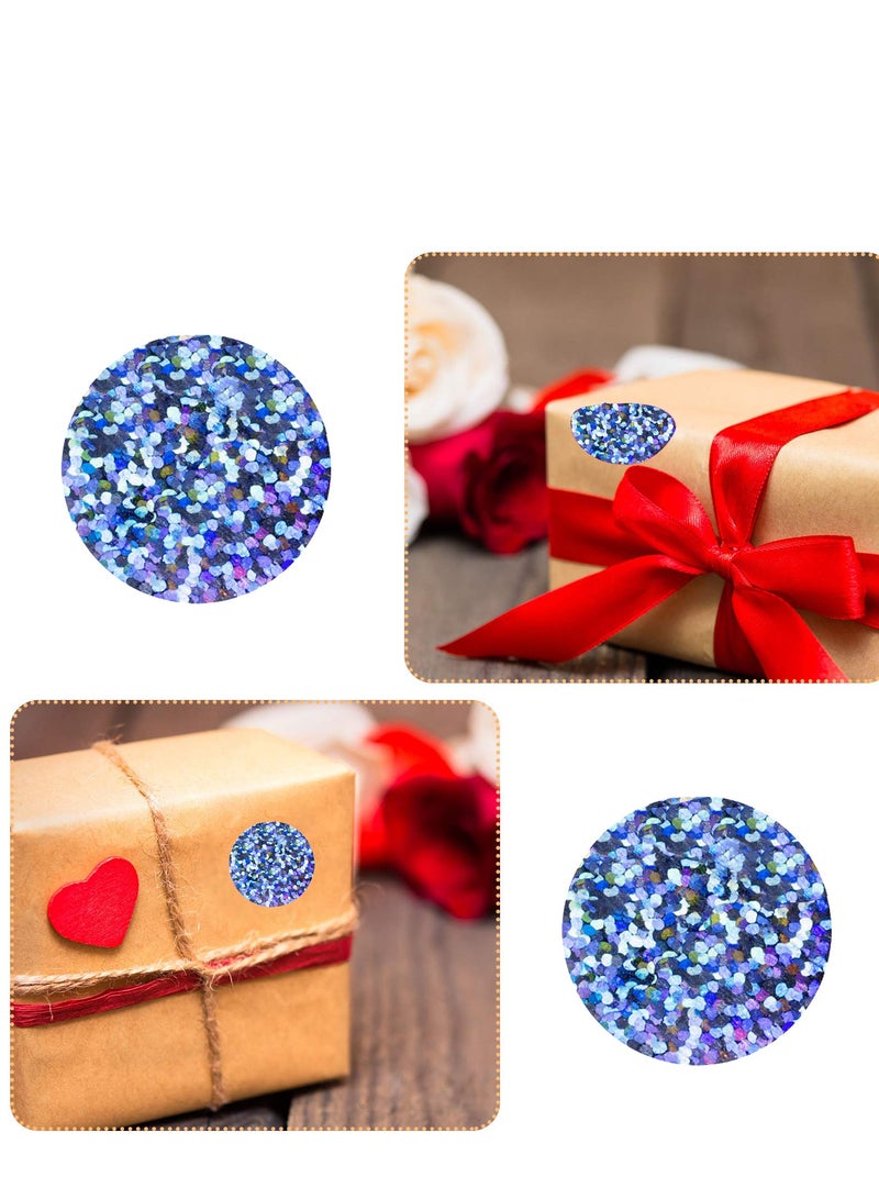 Holographic Glitter Stickers, 1 Rolls 1 Inch Thank You Holographic   Label Stickers for Small Business, Small Business Supplies for Packaging, Envelopes, Gift Wraps and Crafts(1 Roll of 500 Stickers)