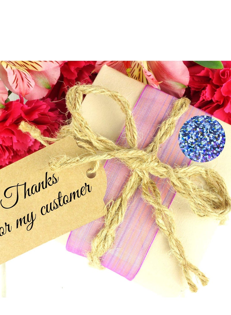 Holographic Glitter Stickers, 1 Rolls 1 Inch Thank You Holographic   Label Stickers for Small Business, Small Business Supplies for Packaging, Envelopes, Gift Wraps and Crafts(1 Roll of 500 Stickers)