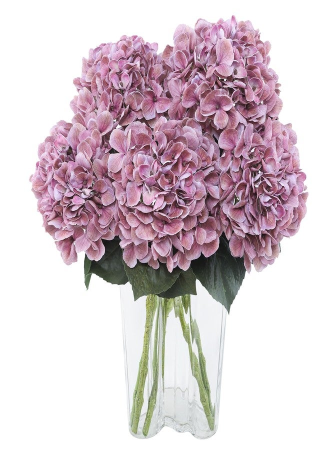 Coferset 3Pcs Large Hydrangea Artificial Flowers 24.8" Real Touch Faux Hydrangea Latex Fake Flowers with Bendable Stems for Wedding Bouquet Centerpieces Home Party Decor(Dark Pink) - Image 1