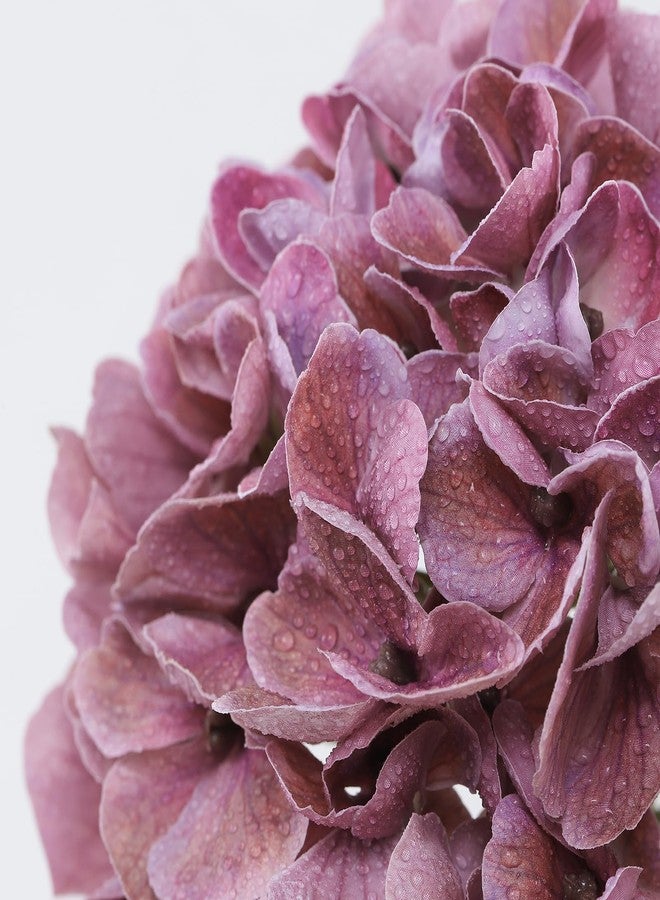Coferset 3Pcs Large Hydrangea Artificial Flowers 24.8" Real Touch Faux Hydrangea Latex Fake Flowers with Bendable Stems for Wedding Bouquet Centerpieces Home Party Decor(Dark Pink) - Image 3