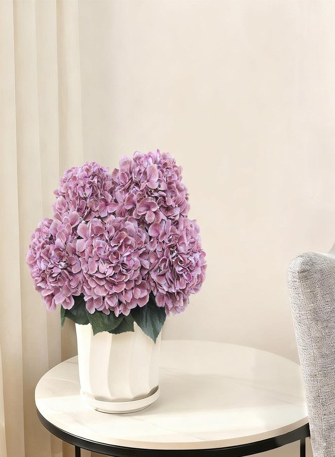 Coferset 3Pcs Large Hydrangea Artificial Flowers 24.8" Real Touch Faux Hydrangea Latex Fake Flowers with Bendable Stems for Wedding Bouquet Centerpieces Home Party Decor(Dark Pink) - Image 5
