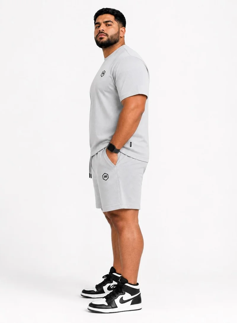 Prima Ace Men's Set Top & Short Lifestyle Premium Light Grey