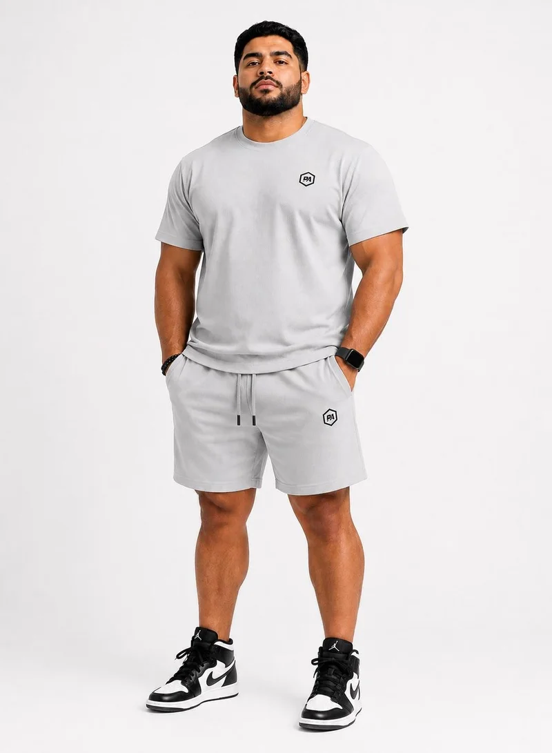 Prima Ace Men's Set Top & Short Lifestyle Premium Light Grey