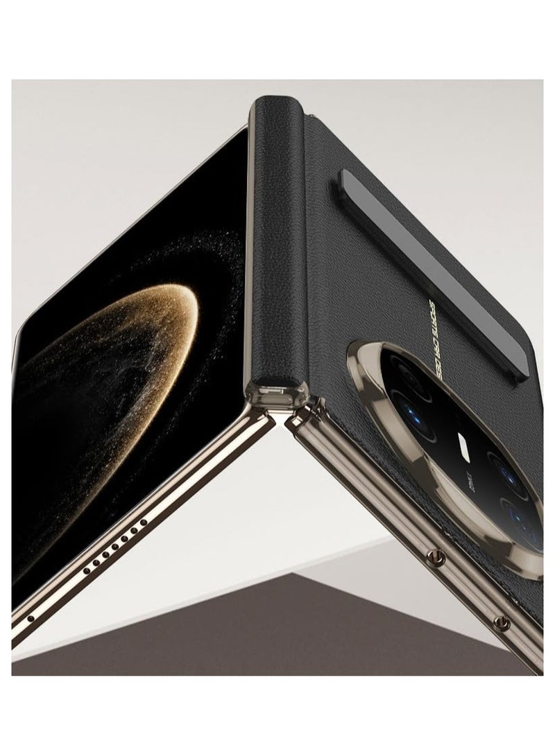 The shell is compatible with Huawei Mate X6 shell, luxurious leather shell, 270° rotating metal bracket, all-inclusive hinge protection against fall and shock protection rear cover  - Image 5