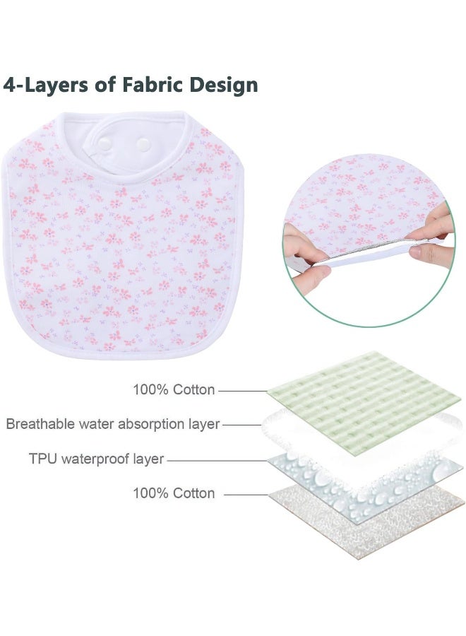 Hakochia Waterproof Baby Bibs Organic Cotton Super Soft and Absorbent With Adjustable Snap for Baby Boys and Girls - Image 2