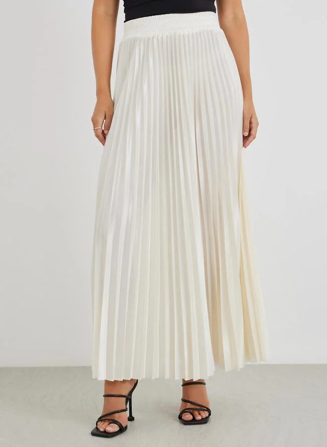 ستايلي Styli Pleated Elasticated Waistband Maxi Skirt