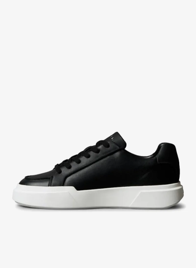 Calvin Klein Black/Bright White Ck Avenue - Leather Logo Sneakers for Men | Best Price UAE