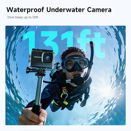 Apexcam Action Camera 4K Touch Screen, 131FT Waterproof Camera Underwater, 60FPS 64MP Sports Camera Helmet for Vlog, WiFi Camcorder, 8X Zoom, Remote Control, 64GB Card,Mount Accessories - Image 4