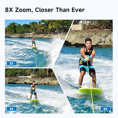 Apexcam Action Camera 4K Touch Screen, 131FT Waterproof Camera Underwater, 60FPS 64MP Sports Camera Helmet for Vlog, WiFi Camcorder, 8X Zoom, Remote Control, 64GB Card,Mount Accessories - Image 3