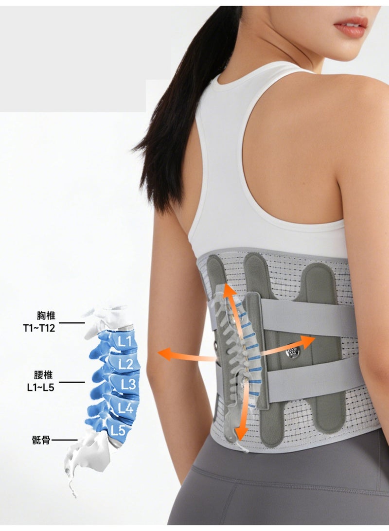 Walpck Lumbar Back Brace Support Belt for Back Pain, Sciatica, Scoliosis & Herniated Disc for Men & Women，Back Brace With 4 Lumbar Support Stays, Adjustable Lumbar Support Decompression Belt Breathable Waist Trainer For Lower Back Pain Relief, Heavy Lifting, Workout - Image 2