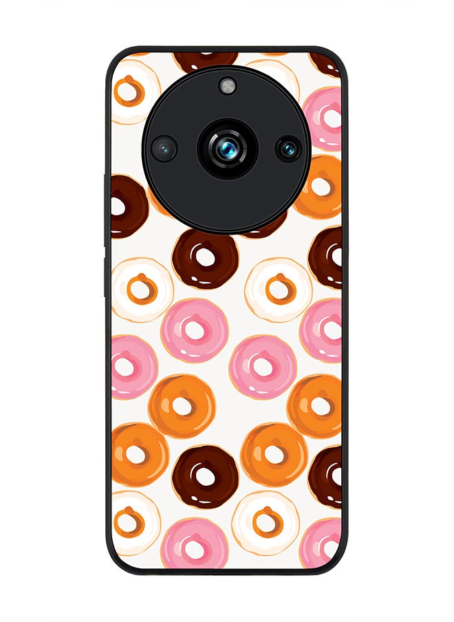 Stylizedd - Rugged Black Edge case for Realme 11 Pro/Realme 11 Pro+, Custom Slim fit Flexible Anti Drop Thin Phone Case Cover - Donut Drops - Image 1