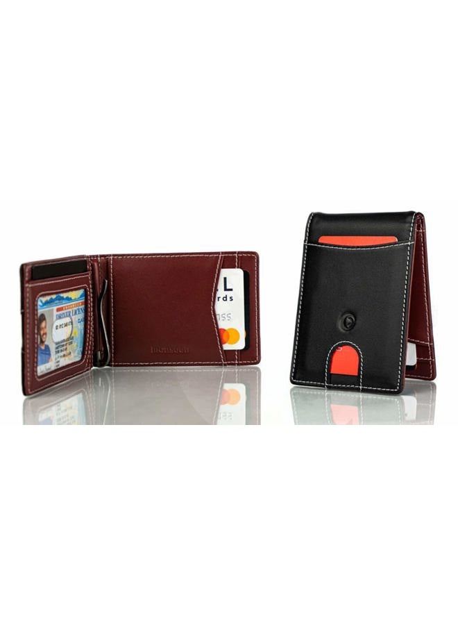 monsoon [SAFARI] Genuine Leather Slim Mens Wallet with Money Clip | RFID Blocking | Top Grain Leather Wallets for Men Women, Black, Small, Genuine Leather Rfid Wallet - Image 2