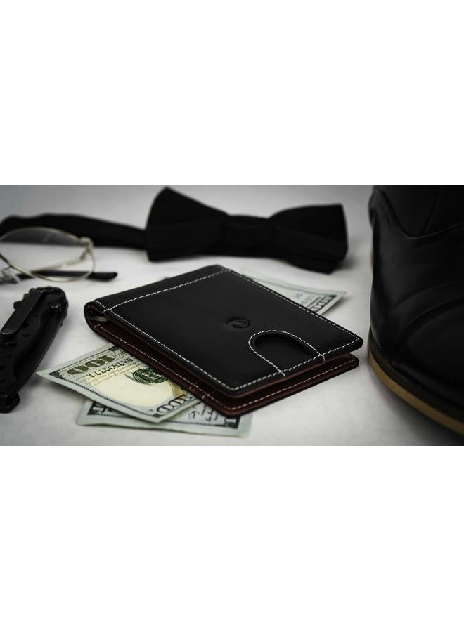 monsoon [SAFARI] Genuine Leather Slim Mens Wallet with Money Clip | RFID Blocking | Top Grain Leather Wallets for Men Women, Black, Small, Genuine Leather Rfid Wallet - Image 5