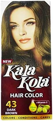Kala Kola Hair ColourDark Brown43 with Olive Oil Vitaman E x 2 Bottls