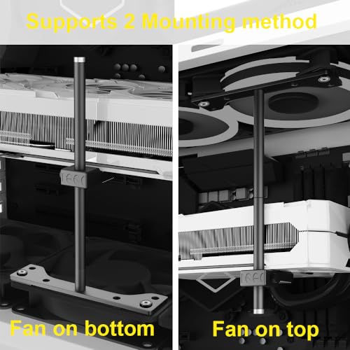 JOYJOM GPU Support Bracket, GPU Holder Stand, Adjustable GPU Sag Bracket Graphics Card Support for 12cm Fan Mount CNC Aluminum (0.63-6.3inch) - Image 2