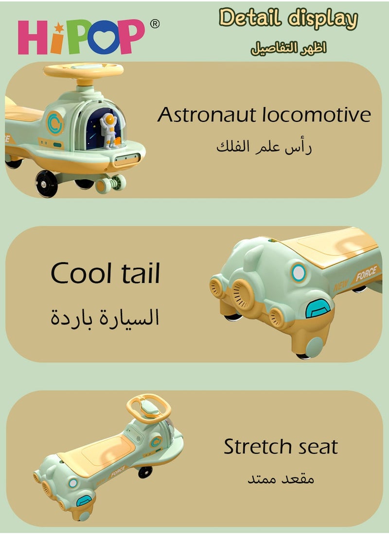 Ride on Toys for Kids,Magic Swing Car with Storage Seats,Music and Lights,Silent and Anti-Rollover,Double Reinforcement Material,Kids Twist Car