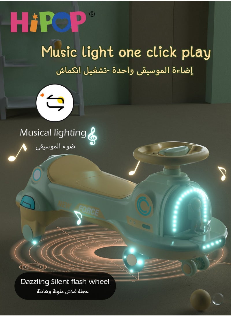 Ride on Toys for Kids,Magic Swing Car with Storage Seats,Music and Lights,Silent and Anti-Rollover,Double Reinforcement Material,Kids Twist Car