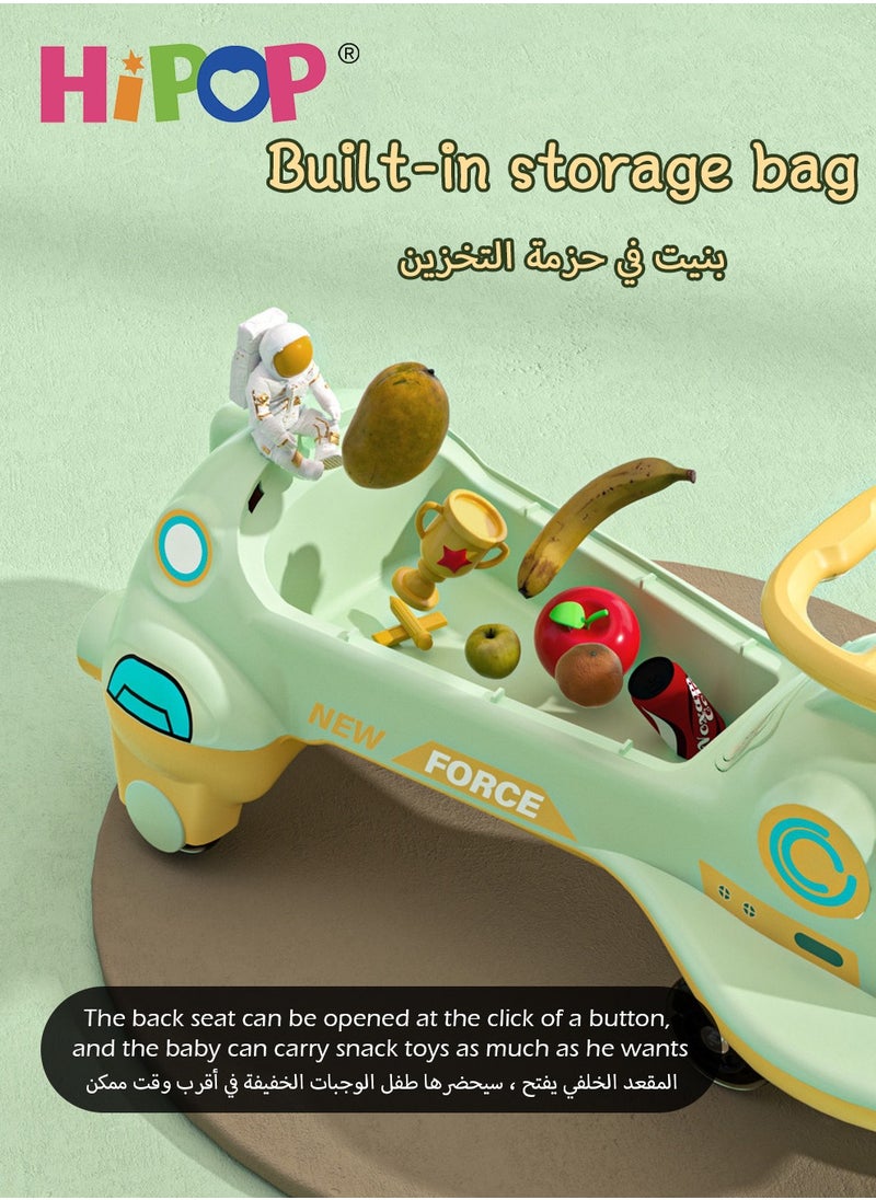 Ride on Toys for Kids,Magic Swing Car with Storage Seats,Music and Lights,Silent and Anti-Rollover,Double Reinforcement Material,Kids Twist Car