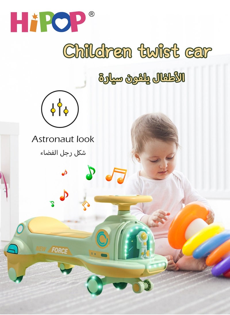 Ride on Toys for Kids,Magic Swing Car with Storage Seats,Music and Lights,Silent and Anti-Rollover,Double Reinforcement Material,Kids Twist Car