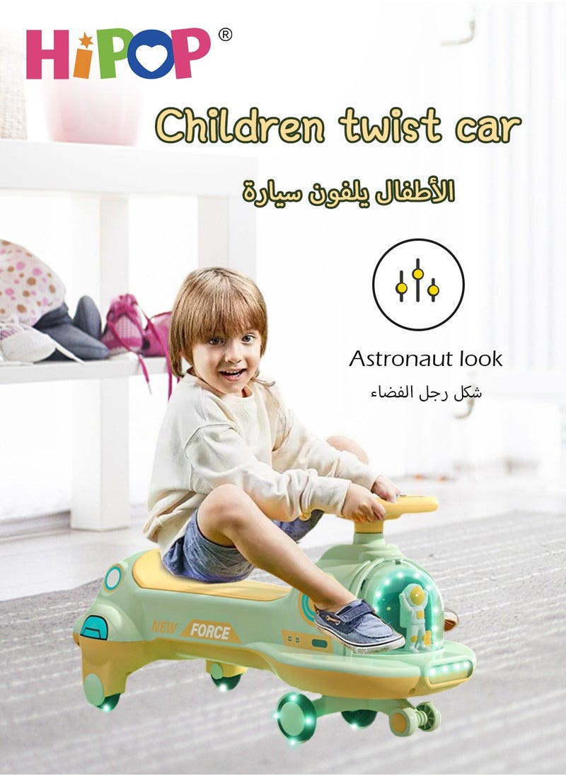 Ride on Toys for Kids,Magic Swing Car with Storage Seats,Music and Lights,Silent and Anti-Rollover,Double Reinforcement Material,Kids Twist Car